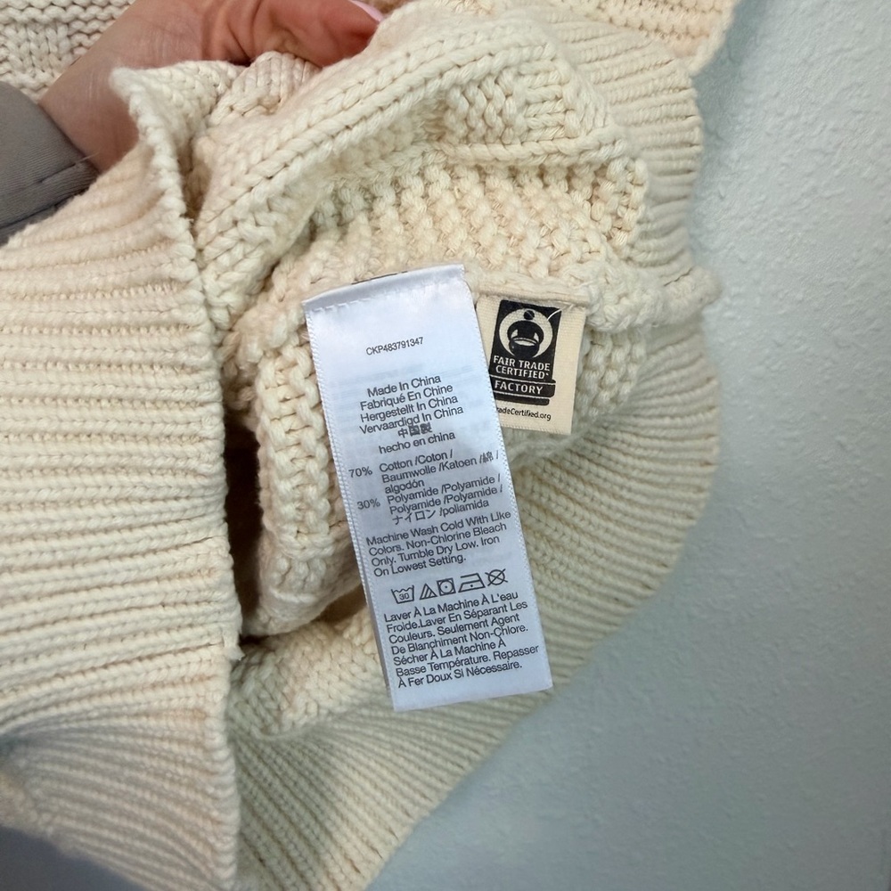 NWOT Madewell Cream Knit Sweater Size Small - Picture 4 of 16